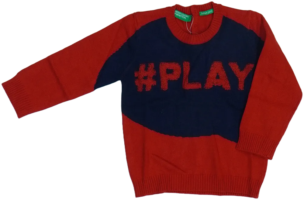 Piros Benetton Kötött pulcsi EU 80 / UK 9-12 hónap / US 12 hónap