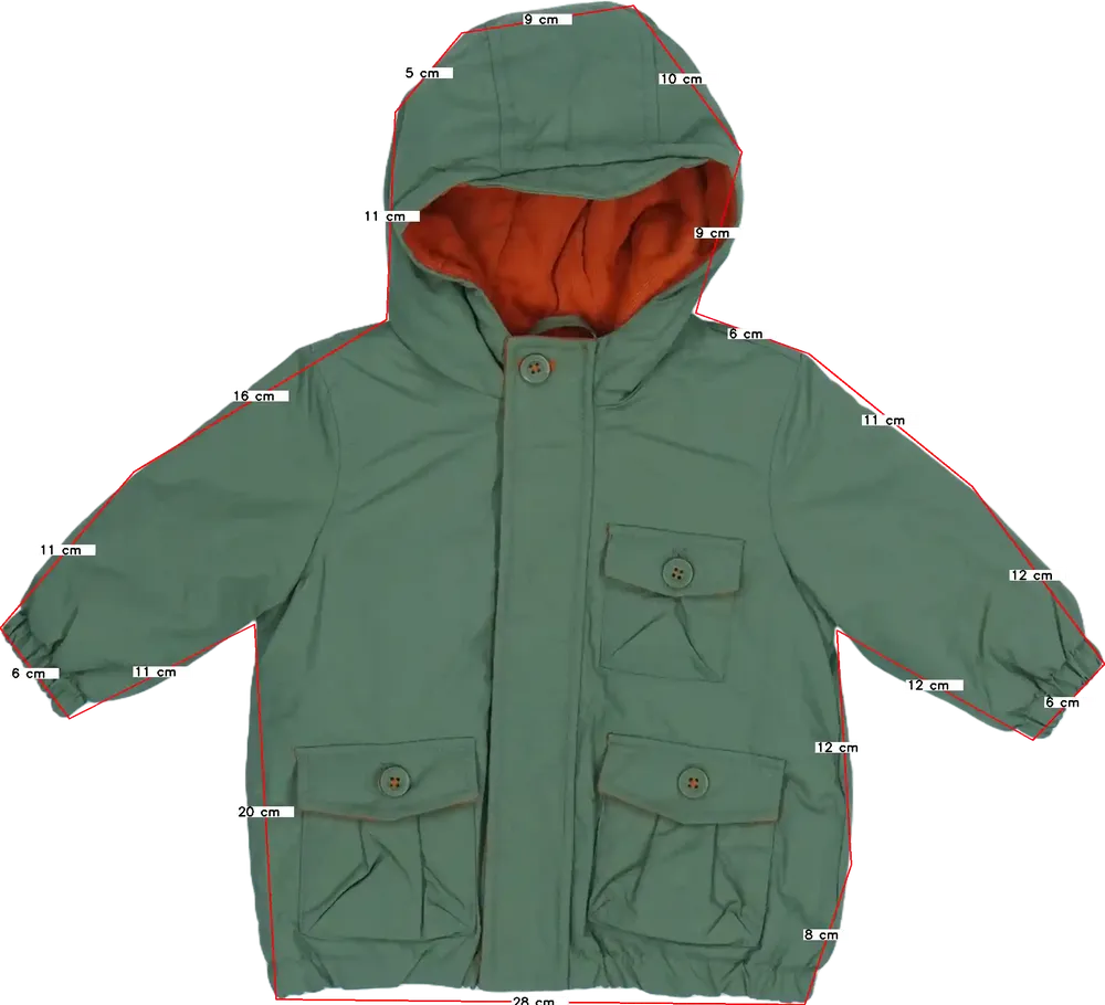 Zöld Benetton Átmeneti kabát EU 74 / UK 6-9 hónap / US 6-9 hónap