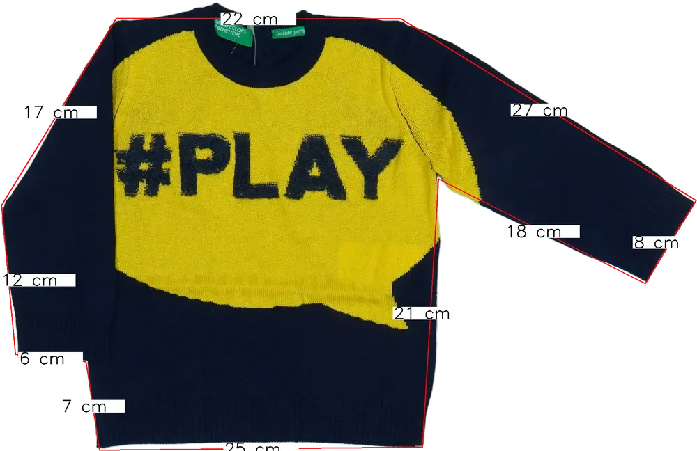 Sárga Benetton Kötött pulcsi EU 80 / UK 9-12 hónap / US 12 hónap