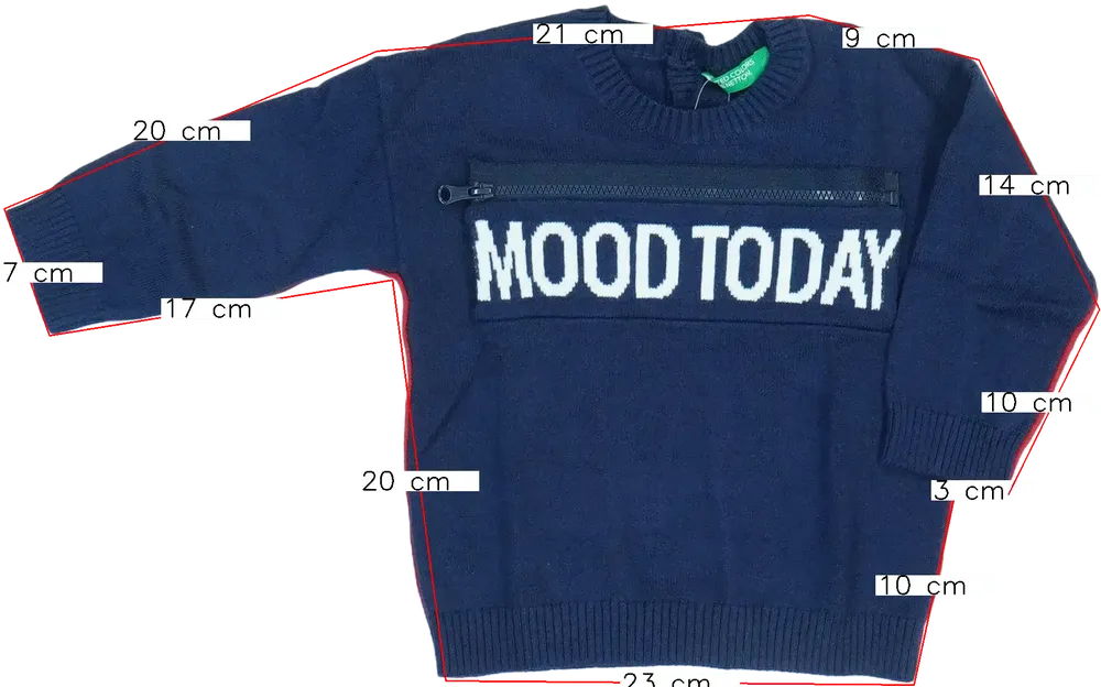 Kék Benetton Pulóver EU 80 / UK 9-12 hónap / US 12 hónap