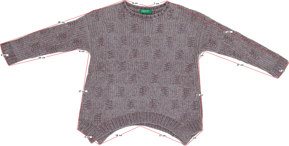 Lila Benetton Kötött pulcsi EU 110 / UK 5 év / US 5 év/XS