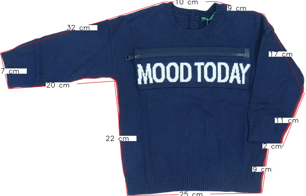 Kék Benetton Pulóver EU 86 / UK 12-18 hónap / US 18 hónap