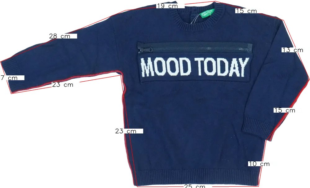 Kék Benetton Pulóver EU 92 / UK 2 év / US 2T