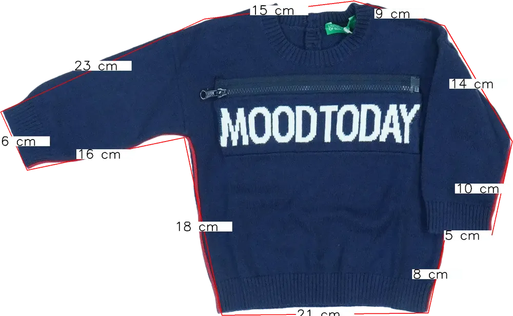 Kék Benetton Pulóver EU 68 / UK 3-6 hónap / US 3-6 hónap