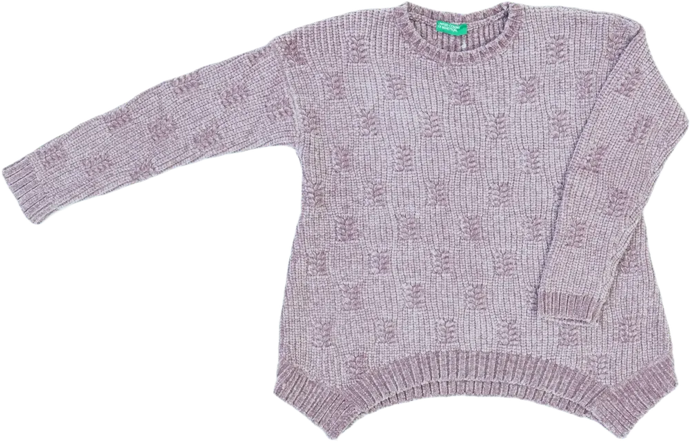 Lila Benetton Kötött pulcsi EU 128 / UK 8 év / US 8 év/M