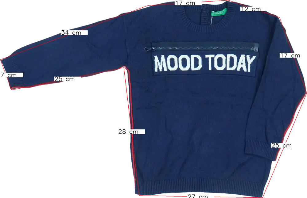 Kék Benetton Pulóver EU 104 / UK 4 év / US 4T/XS