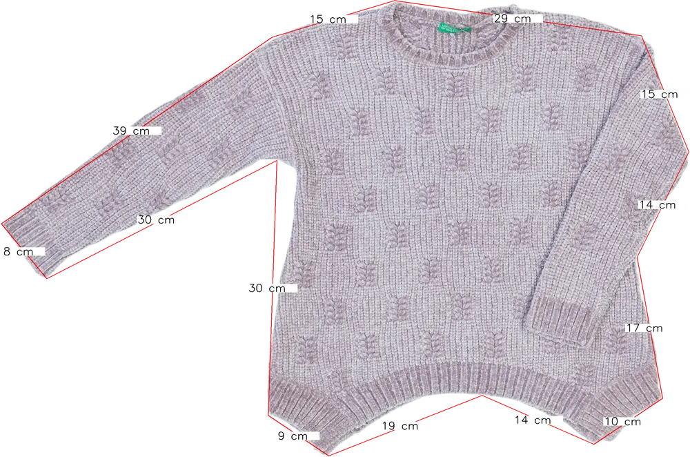 Lila Benetton Kötött pulcsi EU 122 / UK 7 év / US 7 év/M