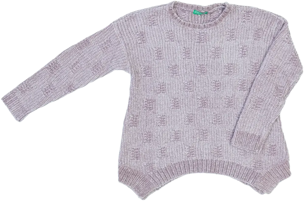 Lila Benetton Kötött pulcsi EU 122 / UK 7 év / US 7 év/M