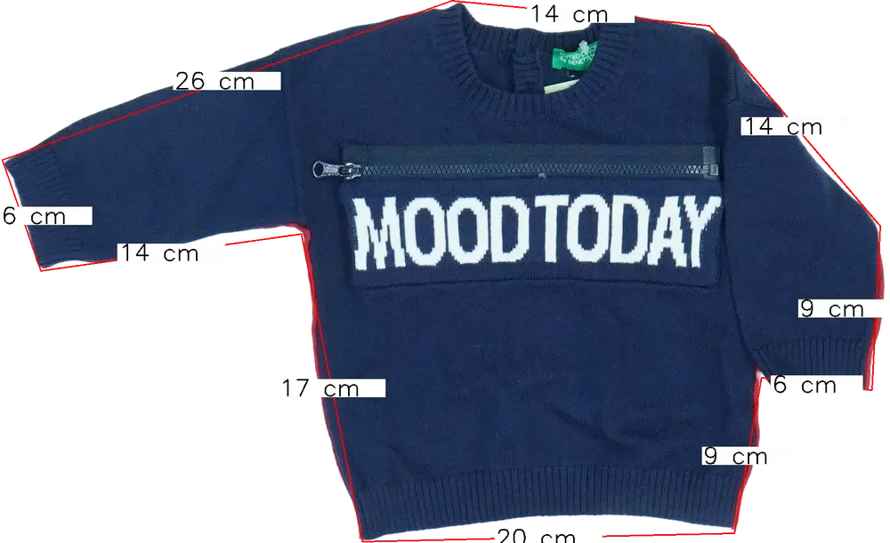 Kék Benetton Pulóver EU 62 / UK 0-3 hónap / US 0-3 hónap