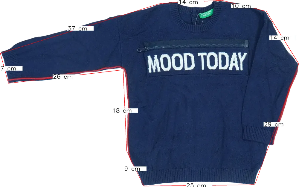 Kék Benetton Pulóver EU 98 / UK 3 év / US 3T