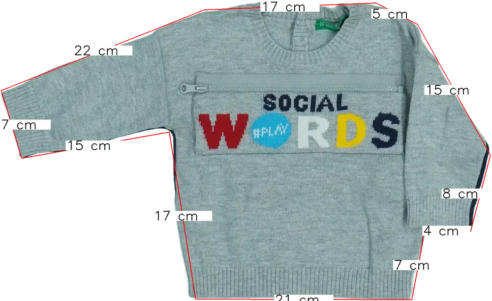 Szürke Benetton Pulóver EU 68 / UK 3-6 hónap / US 3-6 hónap