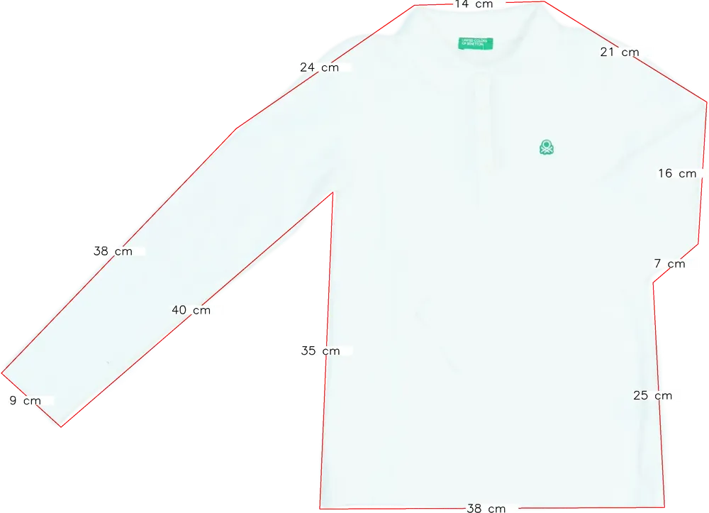 Fehér Benetton Galléros póló EU 140 / UK 10 év / US 10 év/L