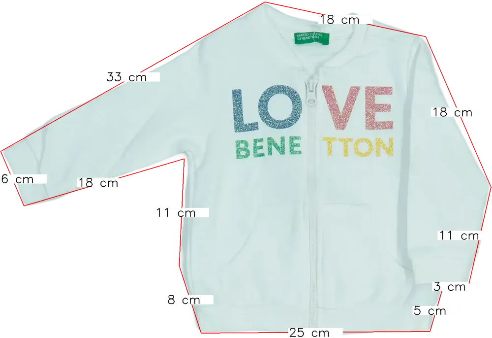 Fehér Benetton Pulóver EU 80 / UK 9-12 hónap / US 12 hónap