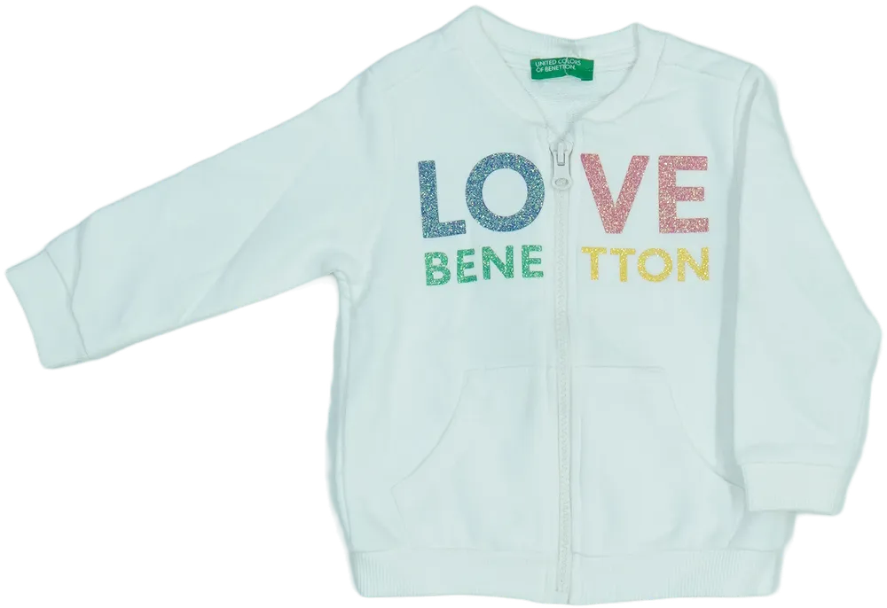 Fehér Benetton Pulóver EU 80 / UK 9-12 hónap / US 12 hónap
