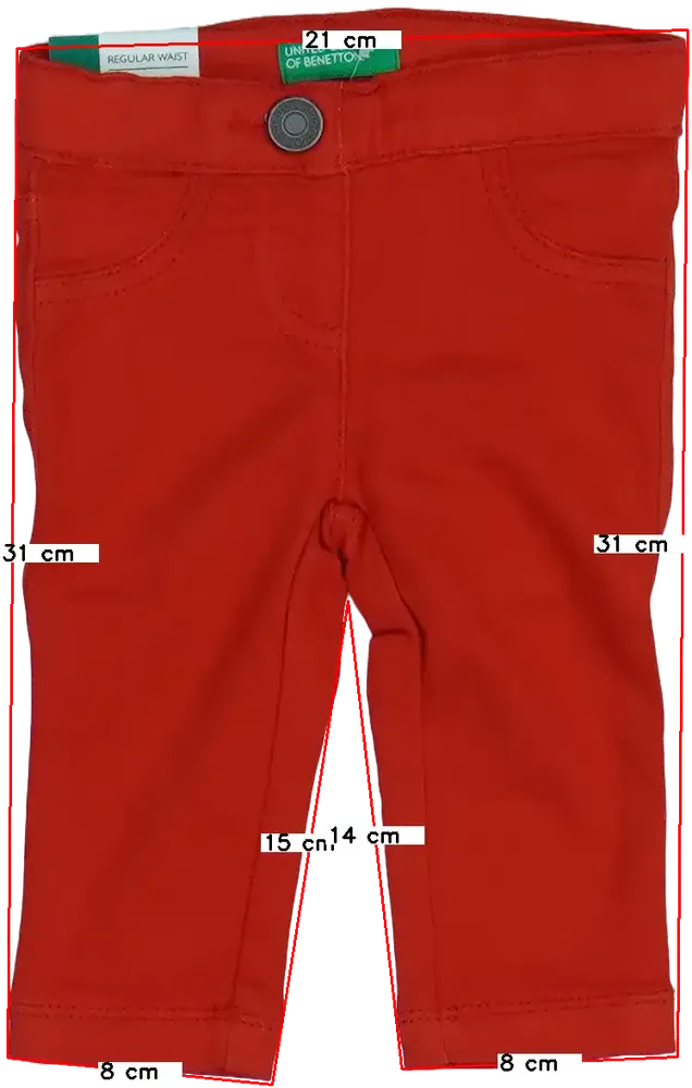 Piros Benetton Hosszúnadrág EU 68 / UK 3-6 hónap / US 3-6 hónap