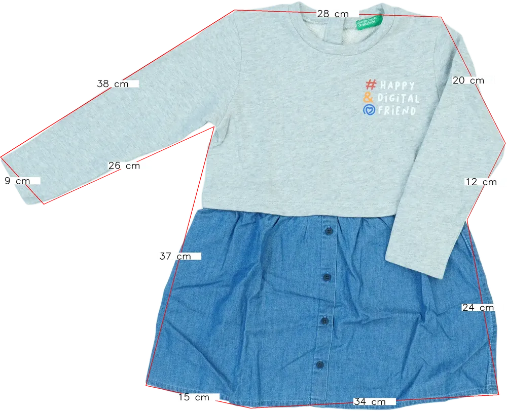 Kék Benetton Ruha EU 104 / UK 4 év / US 4T/XS
