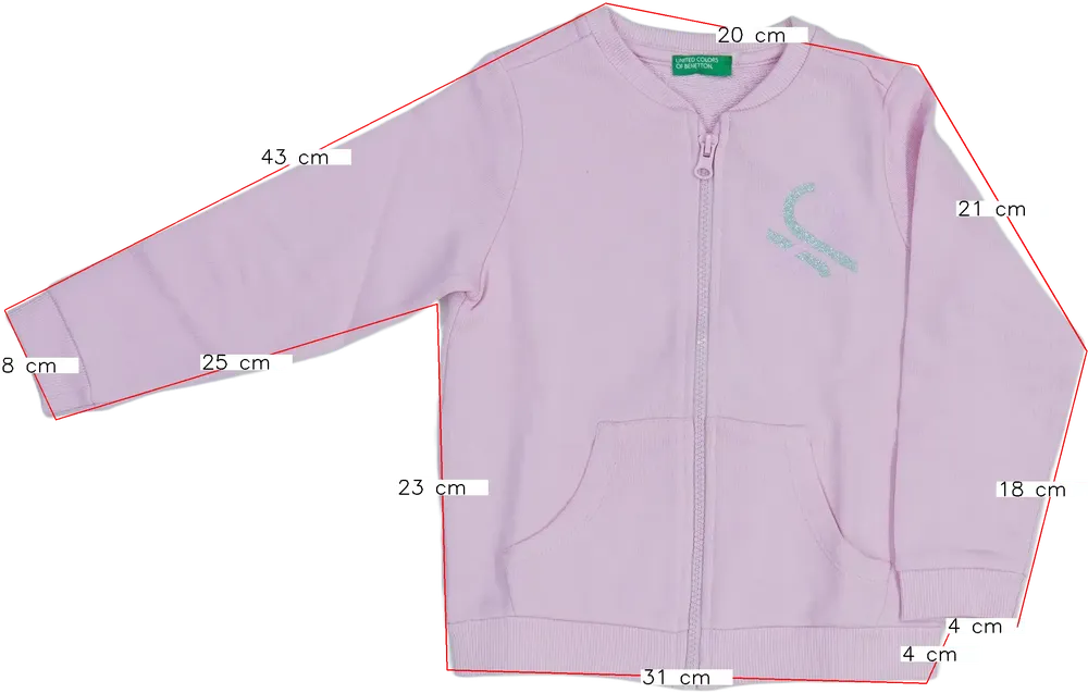 Rózsaszín Benetton Pulóver EU 104 / UK 4 év / US 4T/XS