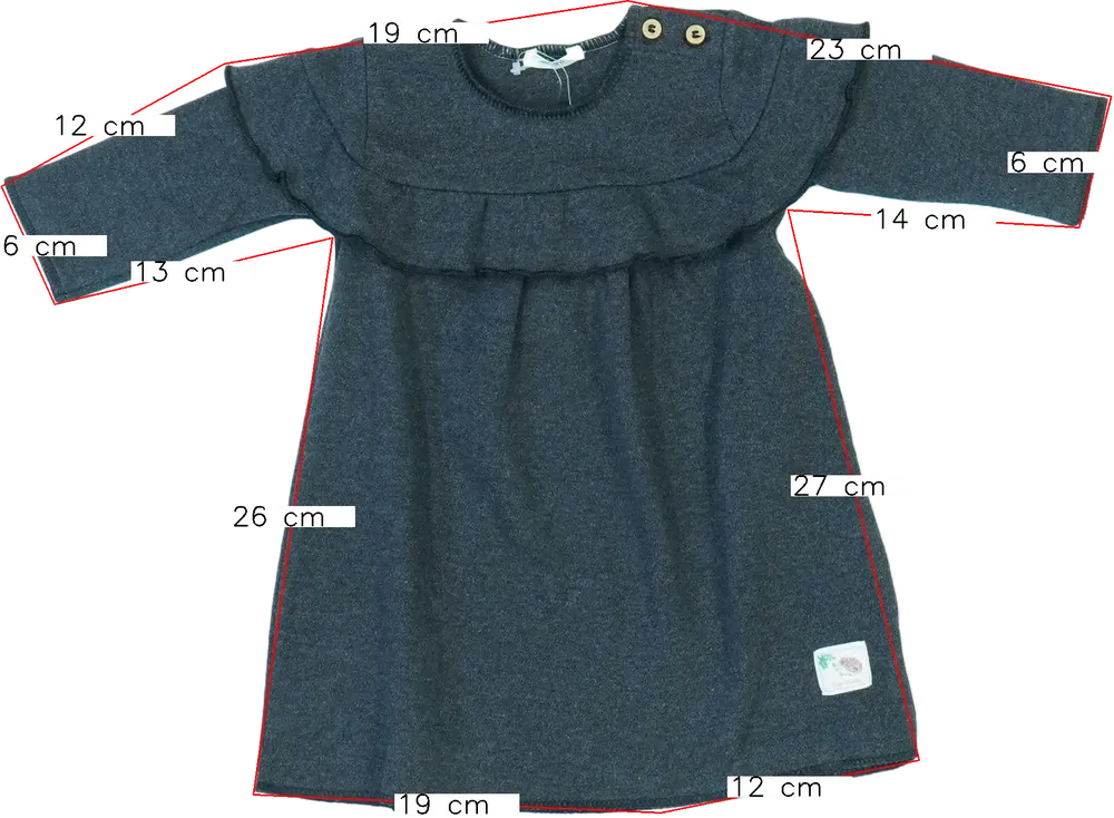 Szürke Benetton Ruha EU 62 / UK 0-3 hónap / US 0-3 hónap