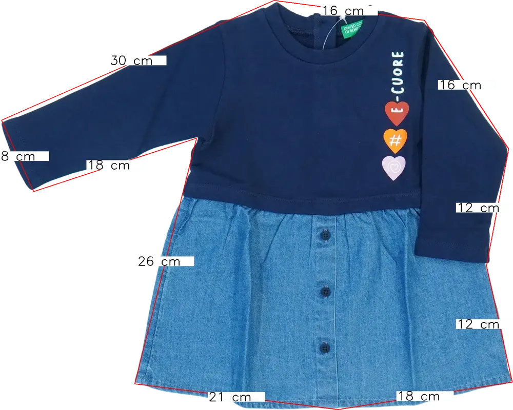 Kék Benetton Ruha EU 68 / UK 3-6 hónap / US 3-6 hónap