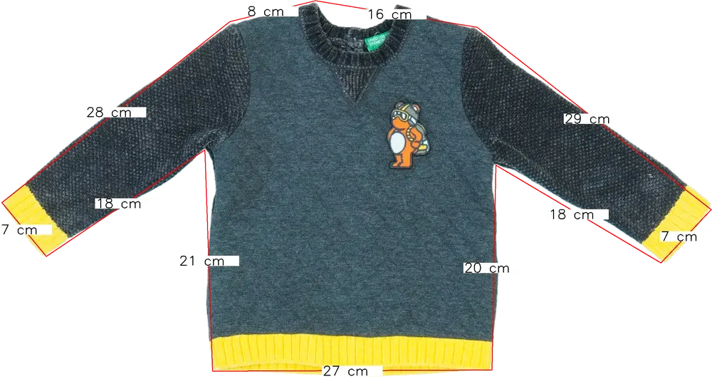 Szürke Benetton Kötött pulcsi EU 86 / UK 12-18 hónap / US 18 hónap