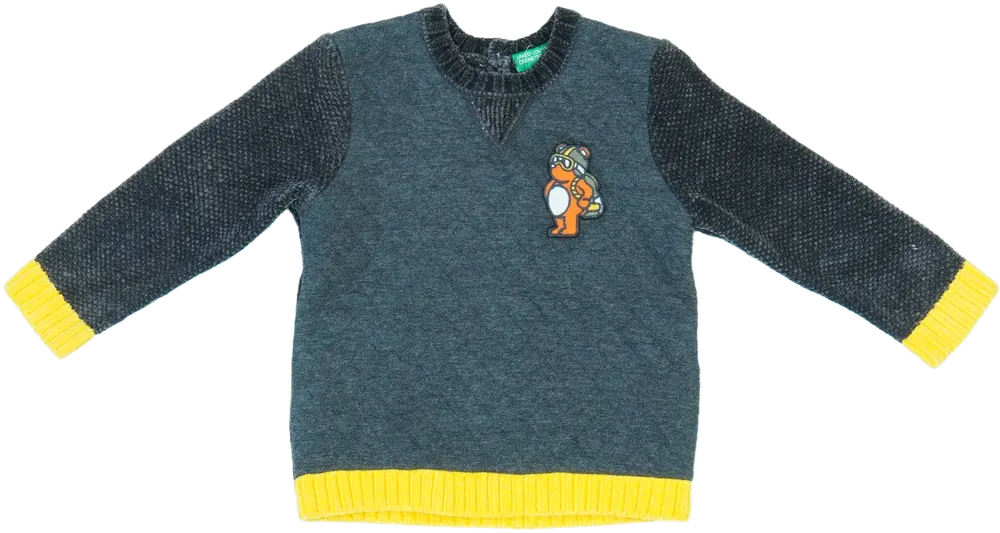 Szürke Benetton Kötött pulcsi EU 86 / UK 12-18 hónap / US 18 hónap