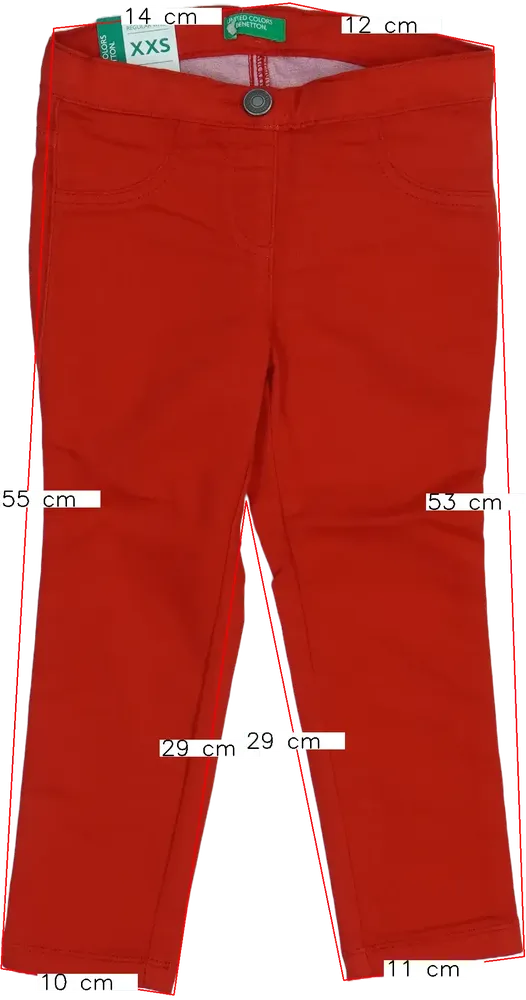Piros Benetton Hosszúnadrág EU 104 / UK 4 év / US 4T/XS