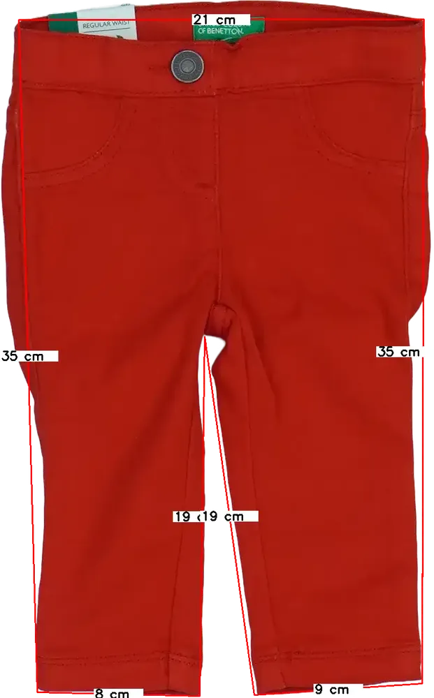 Piros Benetton Hosszúnadrág EU 74 / UK 6-9 hónap / US 6-9 hónap