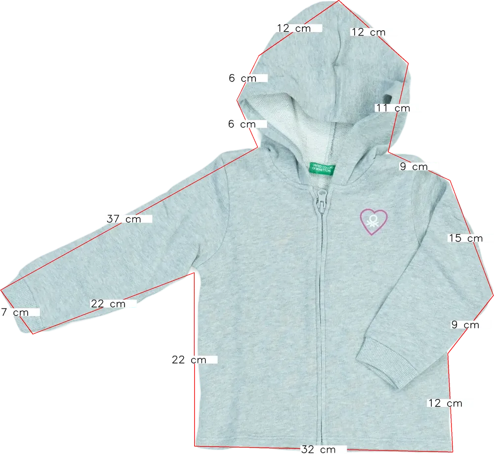 Szürke Benetton Kapucnis pulóver EU 92 / UK 2 év / US 2T