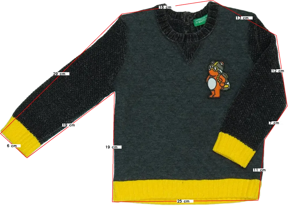 Szürke Benetton Kötött pulcsi EU 80 / UK 9-12 hónap / US 12 hónap