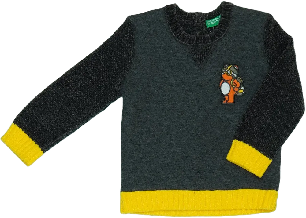 Szürke Benetton Kötött pulcsi EU 80 / UK 9-12 hónap / US 12 hónap