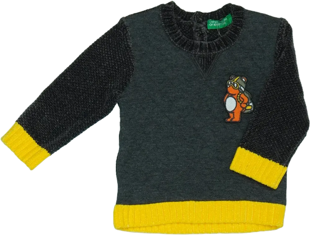 Szürke Benetton Kötött pulcsi EU 68 / UK 3-6 hónap / US 3-6 hónap