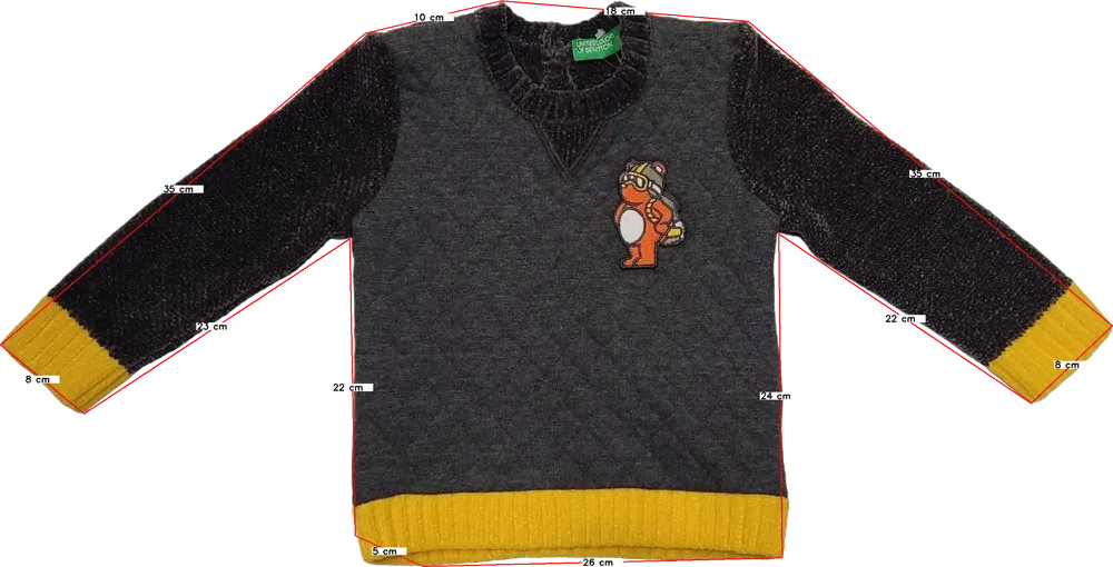 Szürke Benetton Kötött pulcsi EU 74 / UK 6-9 hónap / US 6-9 hónap