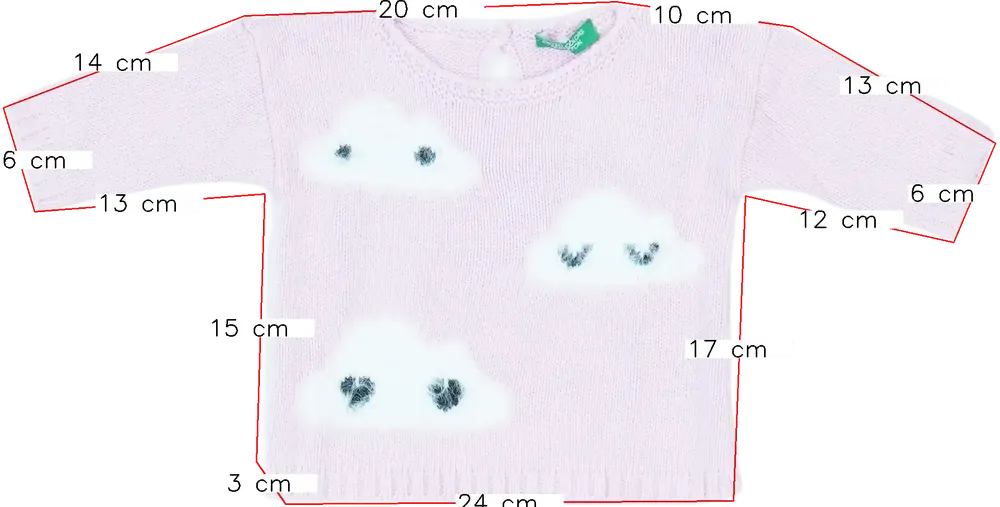 Rózsaszín Benetton Kötött pulcsi EU 68 / UK 3-6 hónap / US 3-6 hónap