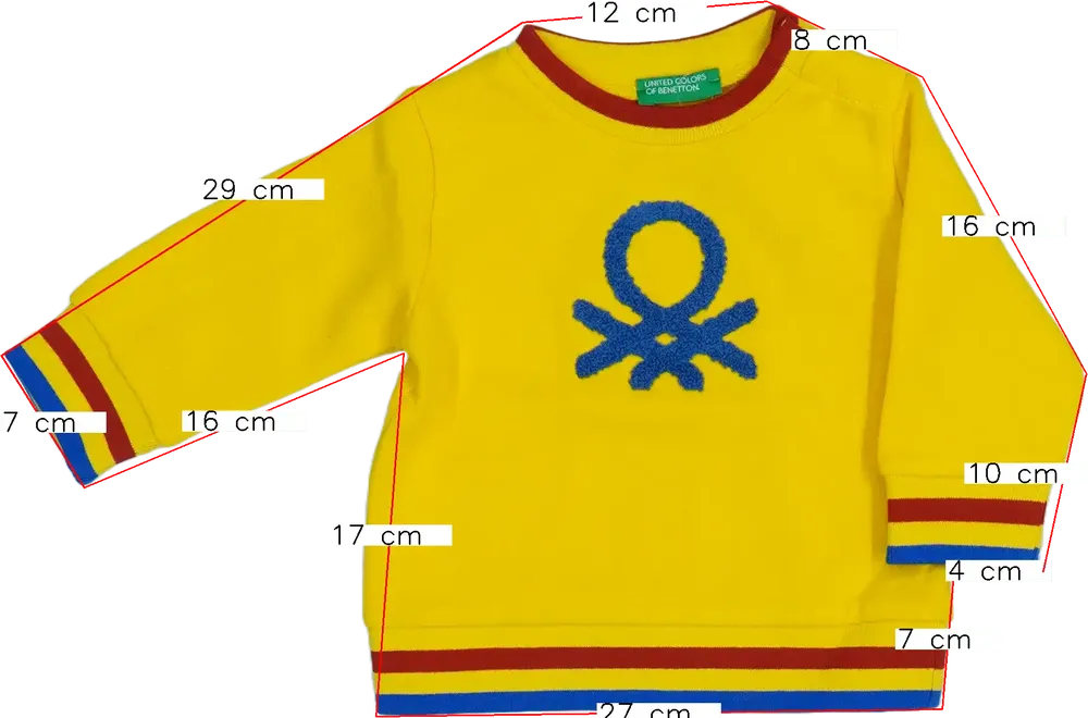 Sárga Benetton Pulóver EU 74 / UK 6-9 hónap / US 6-9 hónap