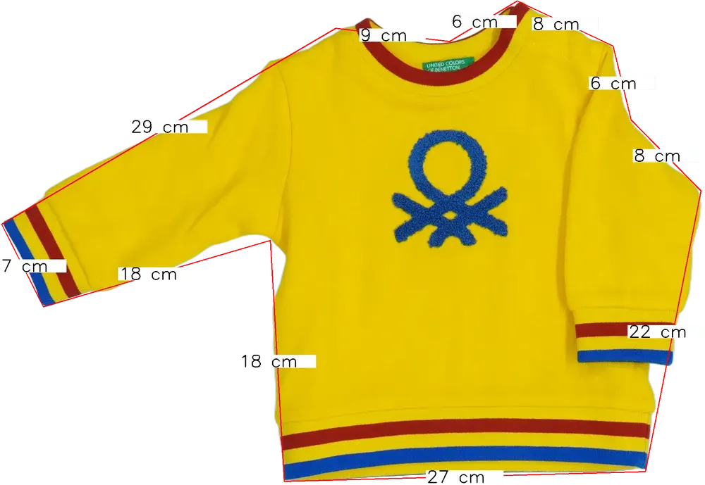 Sárga Benetton Pulóver EU 80 / UK 9-12 hónap / US 12 hónap