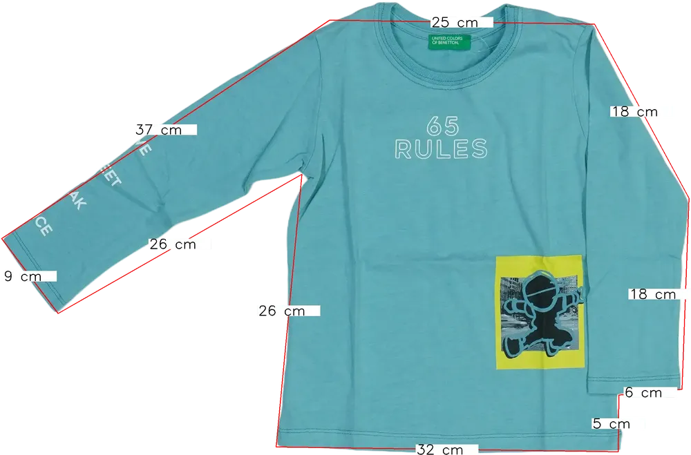 Kék Benetton Hosszú ujjú felső EU 98 / UK 3 év / US 3T