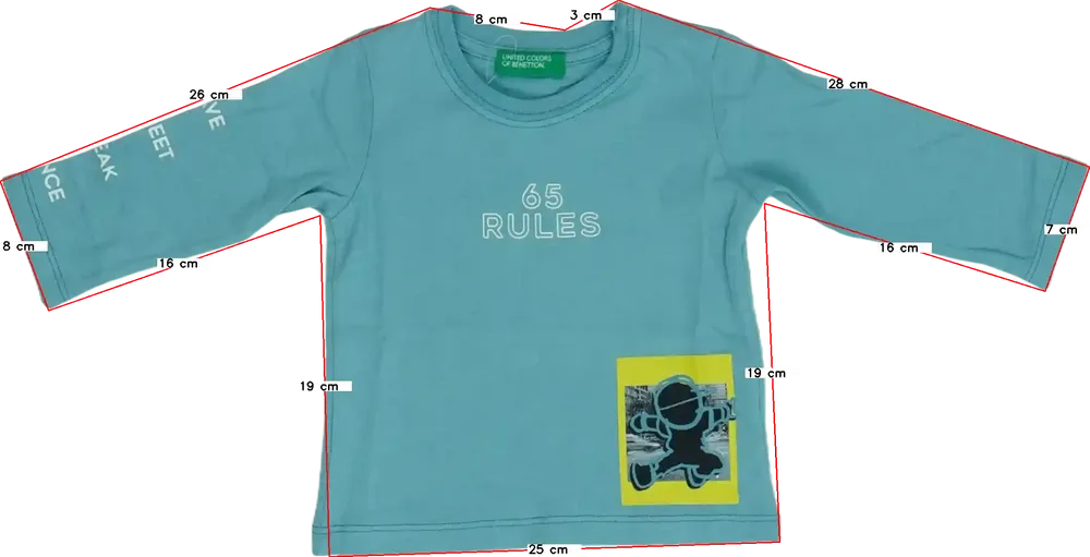 Kék Benetton Hosszú ujjú felső EU 62 / UK 0-3 hónap / US 0-3 hónap