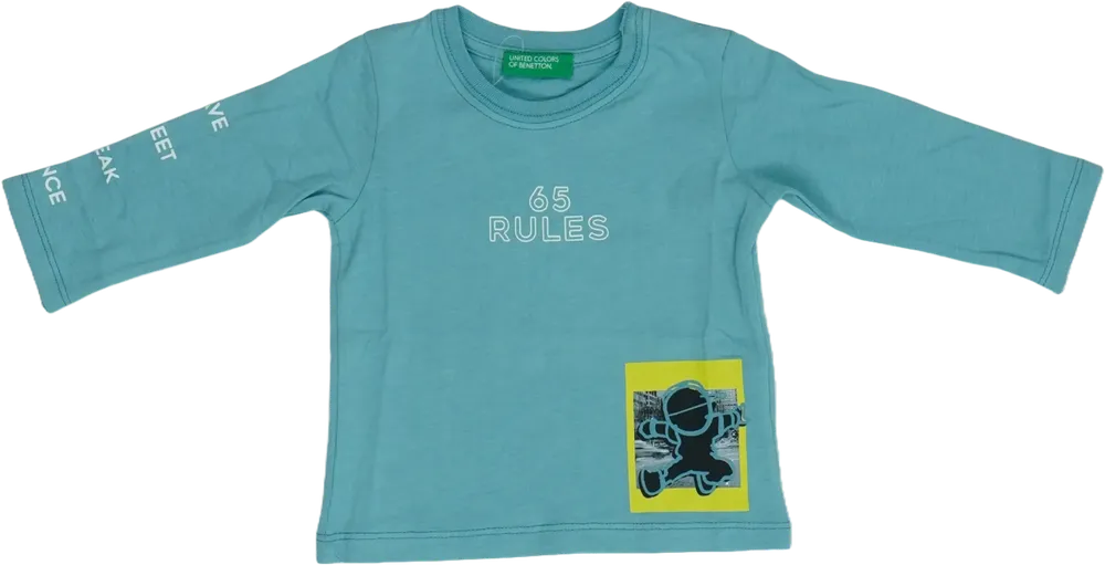 Kék Benetton Hosszú ujjú felső EU 62 / UK 0-3 hónap / US 0-3 hónap