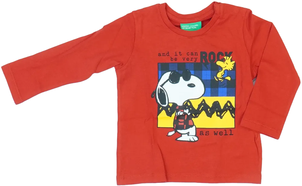 Piros Peanuts Hosszú ujjú felső EU 74 / UK 6-9 hónap / US 6-9 hónap