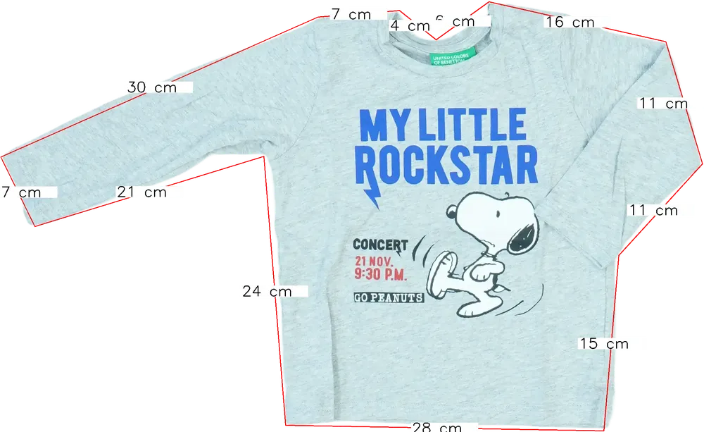 Szürke Benetton Hosszú ujjú felső EU 86 / UK 12-18 hónap / US 18 hónap