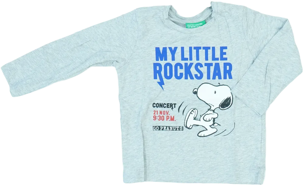 Szürke Benetton Hosszú ujjú felső EU 86 / UK 12-18 hónap / US 18 hónap