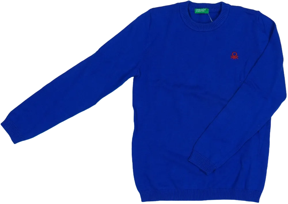 Kék Benetton Pulóver EU 134 / UK 9 év / US 9 év/L
