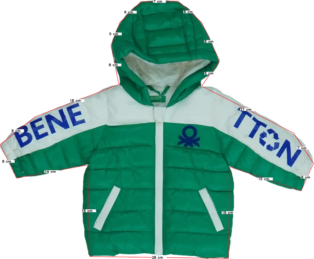 Zöld Benetton Télikabát EU 68 / UK 3-6 hónap / US 3-6 hónap