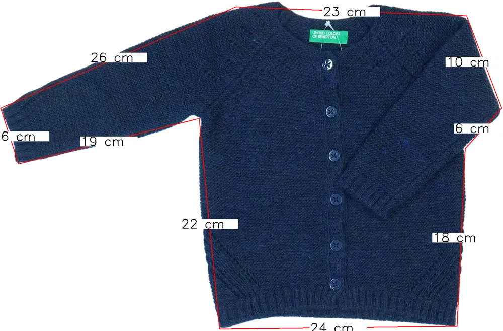 Kék Benetton Kardigán EU 80 / UK 9-12 hónap / US 12 hónap