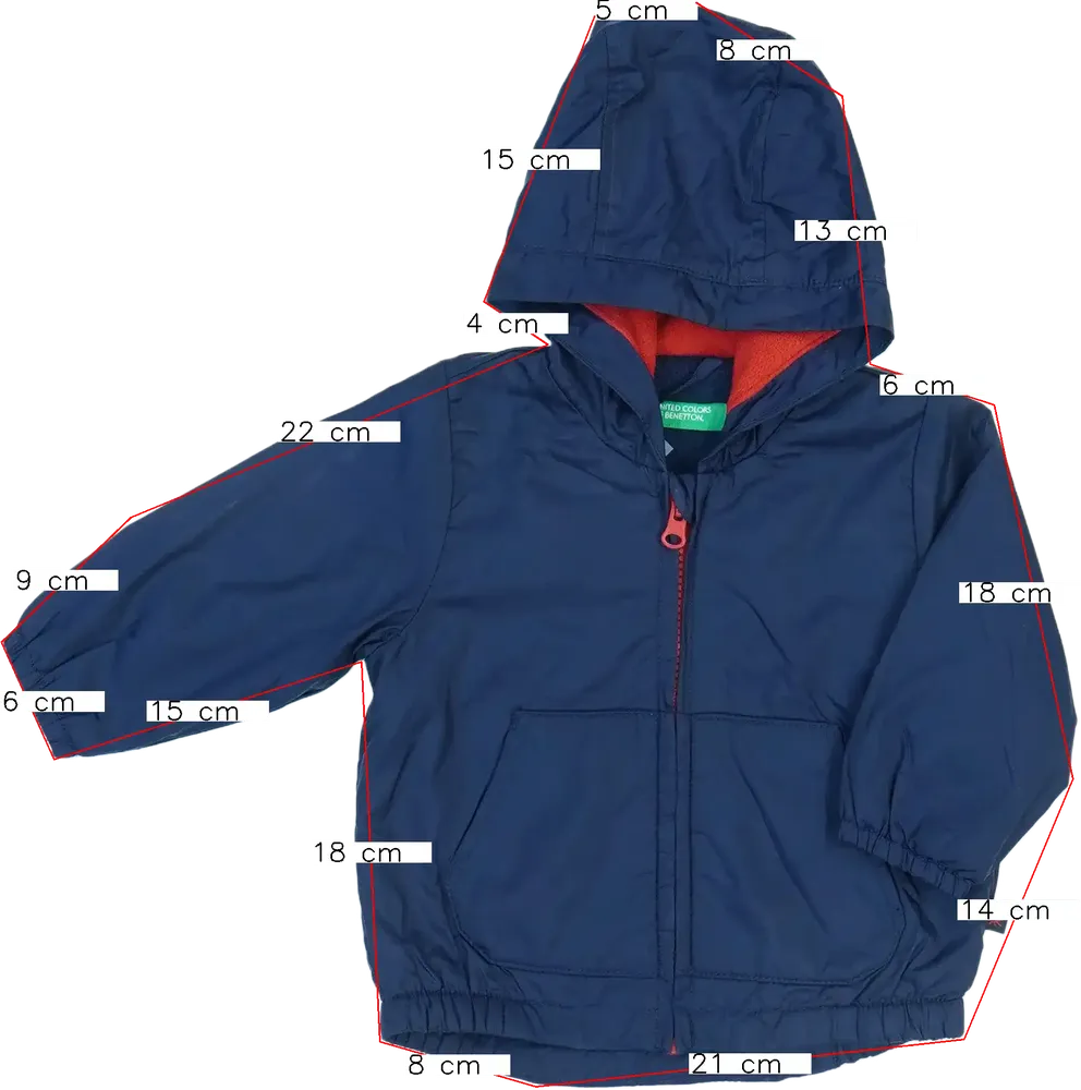 Kék Benetton Átmeneti kabát EU 74 / UK 6-9 hónap / US 6-9 hónap