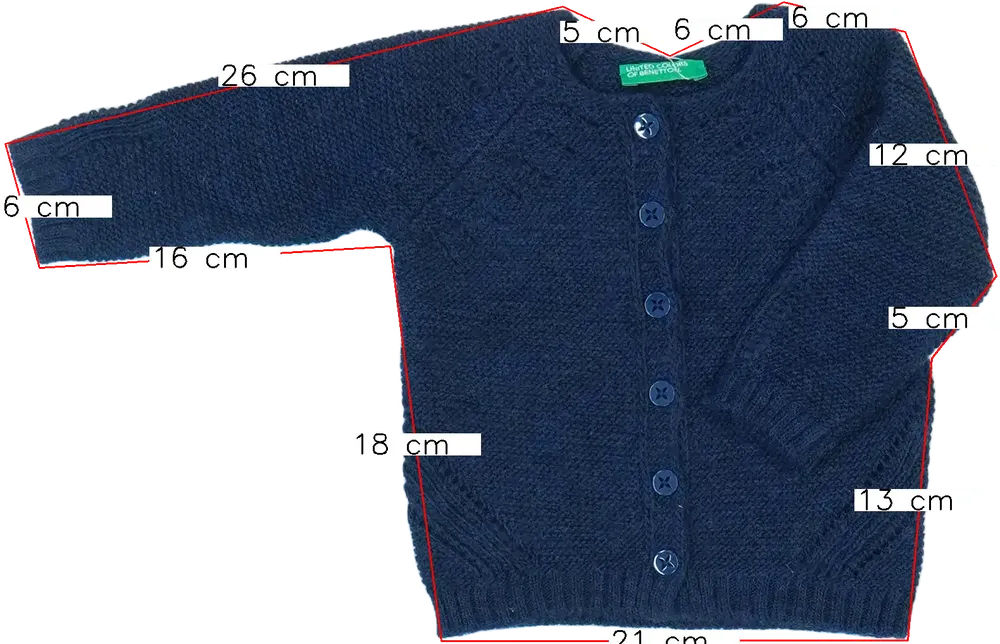 Kék Benetton Kardigán EU 68 / UK 3-6 hónap / US 3-6 hónap