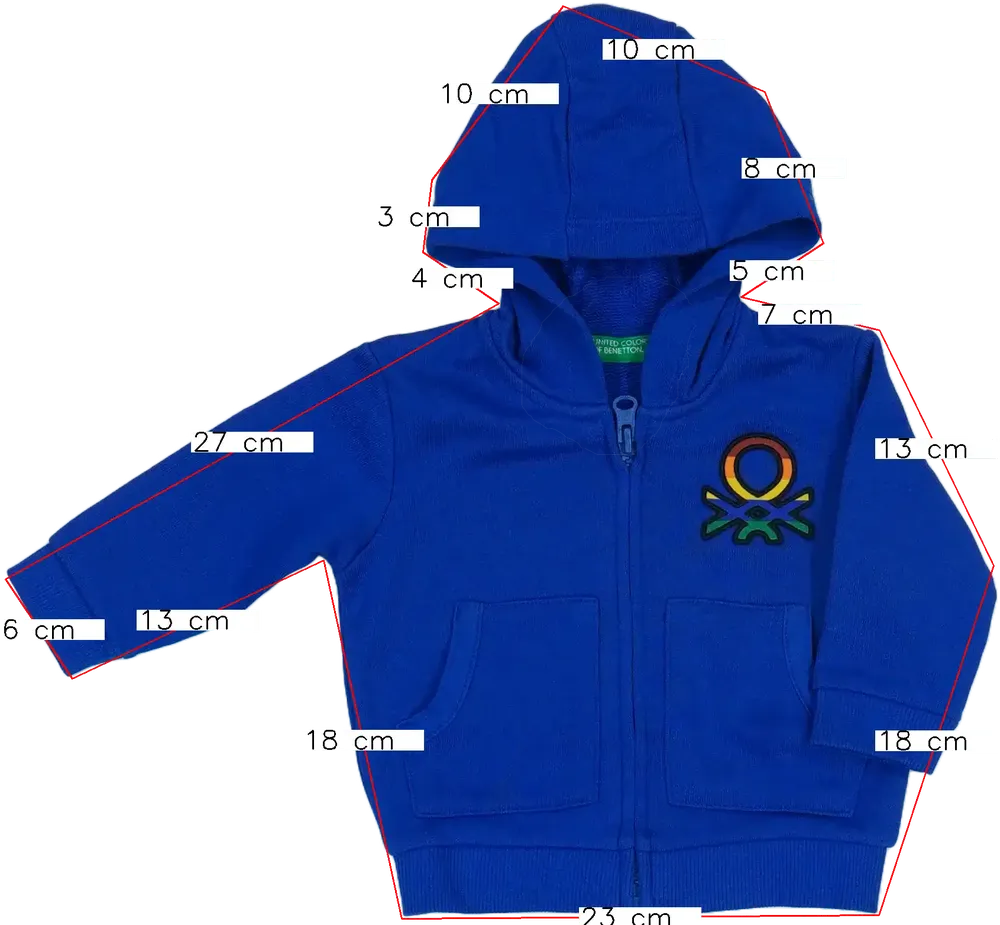 Kék Benetton Kapucnis pulóver EU 68 / UK 3-6 hónap / US 3-6 hónap