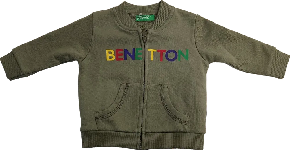 Zöld Benetton Pulóver EU 68 / UK 3-6 hónap / US 3-6 hónap