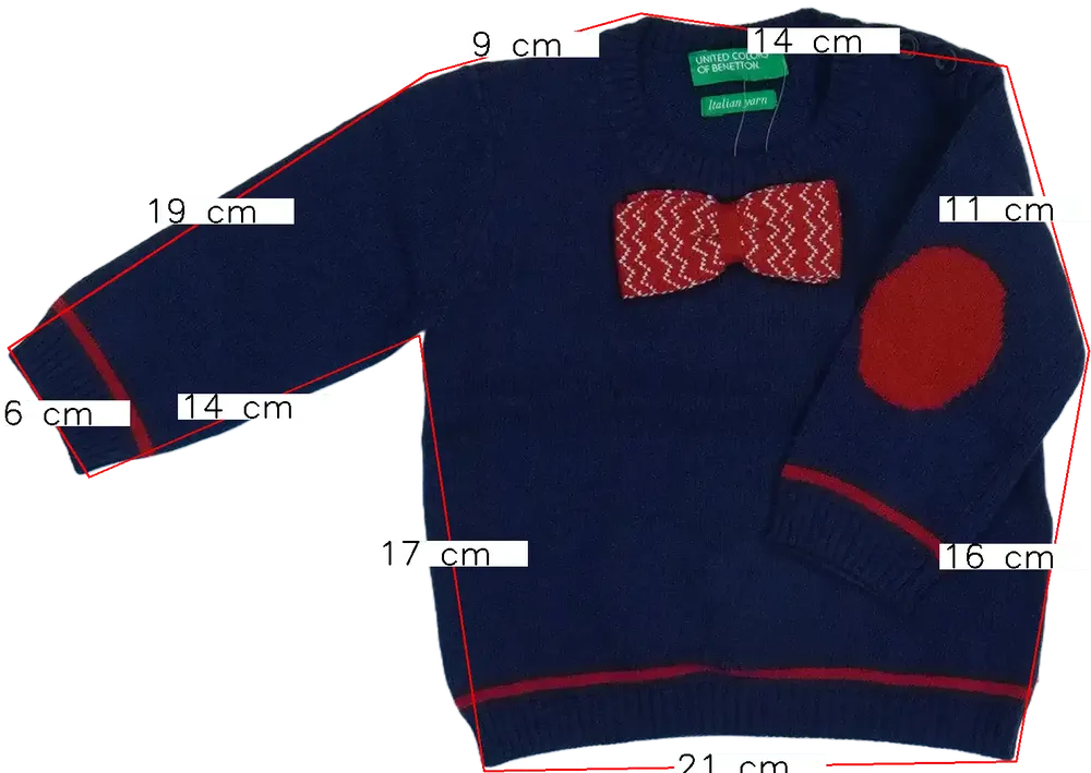 Kék Benetton Kötött pulcsi EU 68 / UK 3-6 hónap / US 3-6 hónap