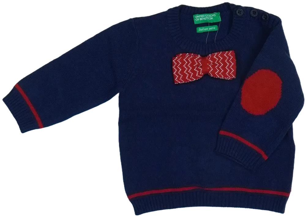 Kék Benetton Kötött pulcsi EU 68 / UK 3-6 hónap / US 3-6 hónap